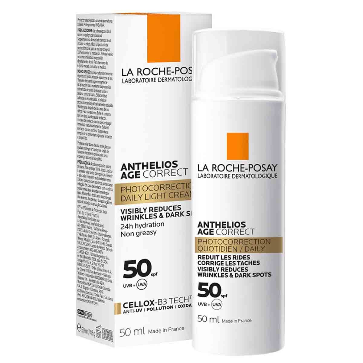 LRP Anthelios Age correct SPF50 Packaging With Cover and Product Packshot